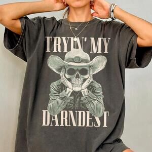 Skeleton Cowboy Shirt, Funny Western S T Shirt, Oversized Cowgirl T Shirt